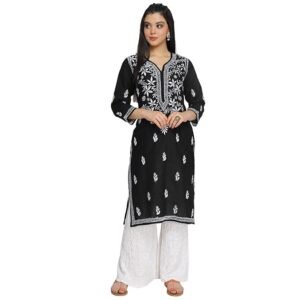 Women's Chikankari Cotton Straight Kurti